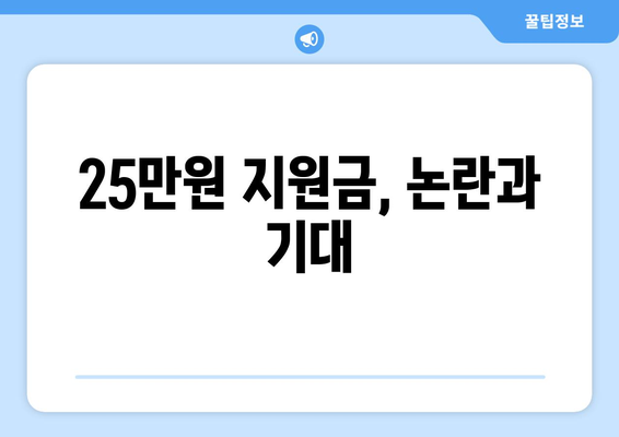 이재명의 25만원 지원금 법 국회 통과