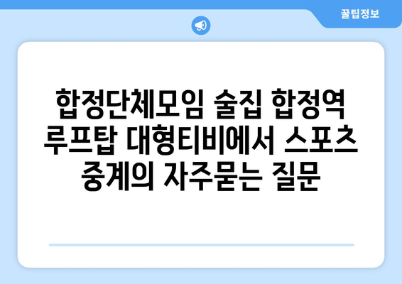 합정단체모임 술집 합정역 루프탑 대형티비에서 스포츠 중계