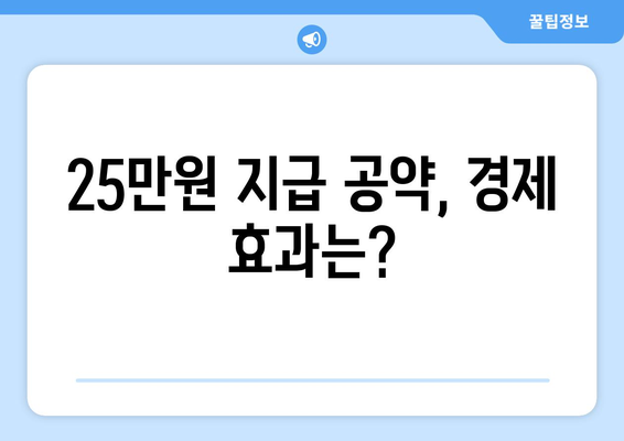 이재명의 25만원 "민생회복지원금" 지급 공약