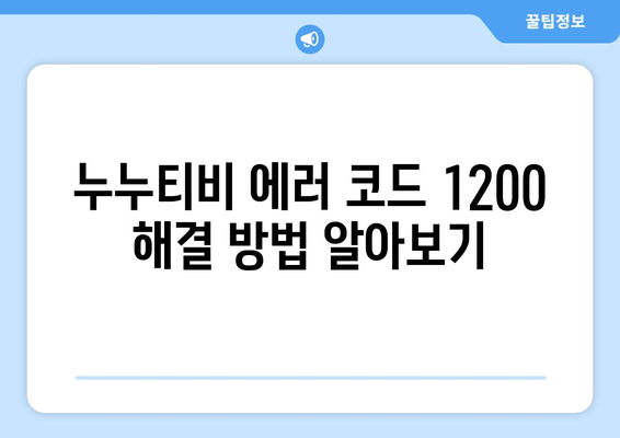 누누티비 에러 코드 1200: 비디오 재생 중 오류