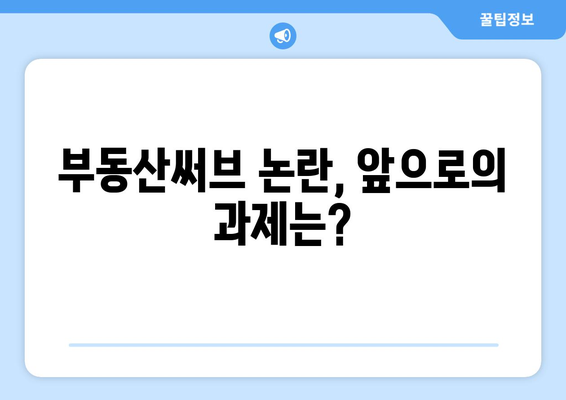 부동산써브 논란의 전말