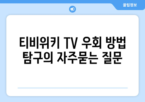 티비위키 TV 우회 방법 탐구