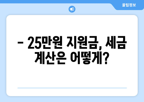 25만원 민생 지원금 지급 후 과세 방법