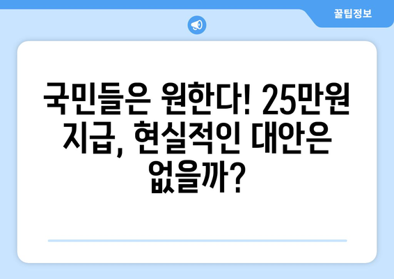 윤석열의 25만원 지급 반박, 민생 지원금 대안은?