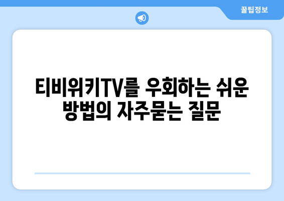 티비위키TV를 우회하는 쉬운 방법