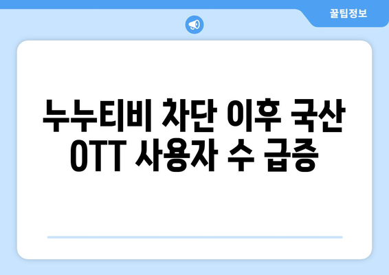 누누티비 차단으로 인한 국산 OTT 사용자 수 급증