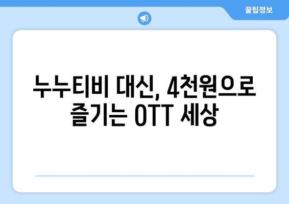 누누티비 대신, 매달 4천원으로 OTT 보는 방법