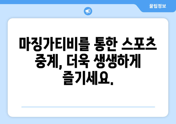 마징가티비 스포츠 무료 중계 바로 가기