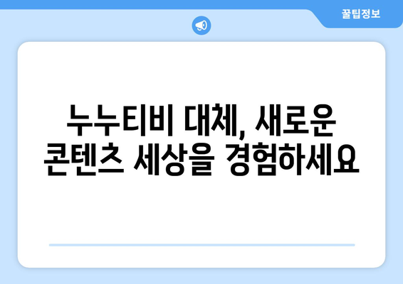 누누티비 대신 이용할 수 있는 콘텐츠 및 서비스