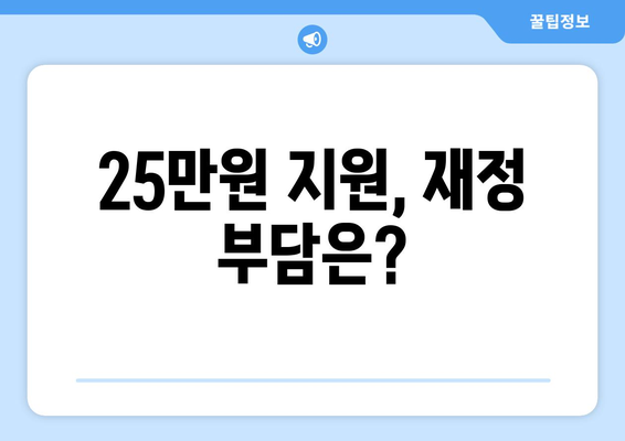 국민 1인당 25만원 민생 지원금 지급 추진 동향