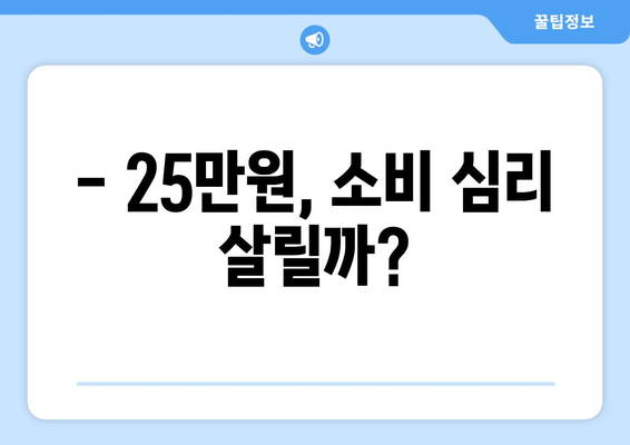 25만원 지원금 지급의 경기 부양 효과