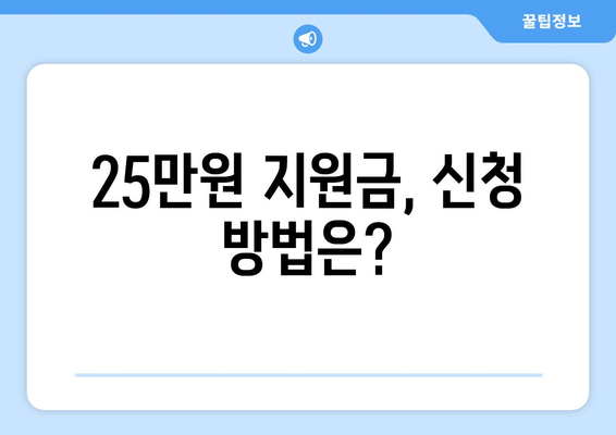 25만원 기초생활수급자 지원금과 민생회복지원금 비교