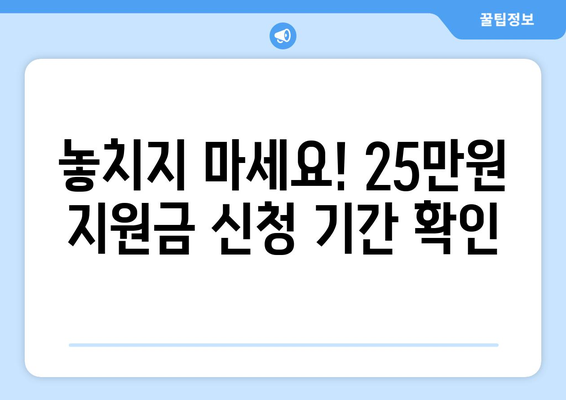 민생회복 지원금 25만원 신청 기간 확인