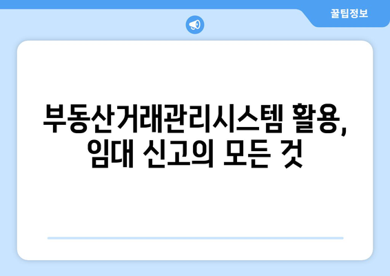 부동산거래관리시스템을 활용한 주택 임대 신고