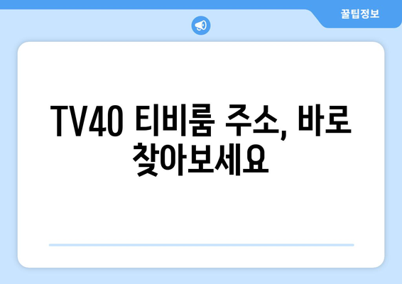 티비위키 우회하는 방법 앱 및 사이트 TV40 티비룸 주소