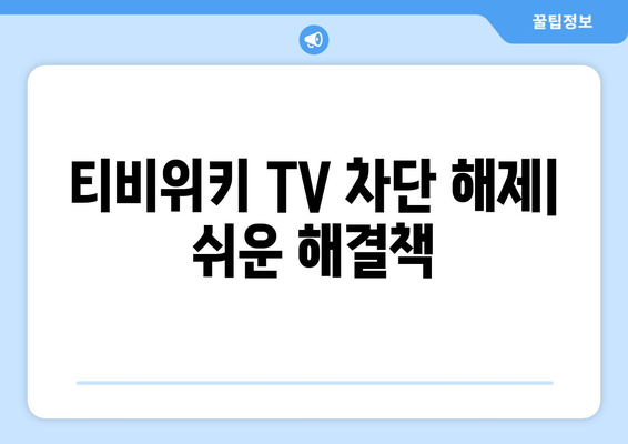 티비위키 TV 우회 사용 방법