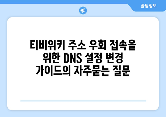 티비위키 주소 우회 접속을 위한 DNS 설정 변경 가이드