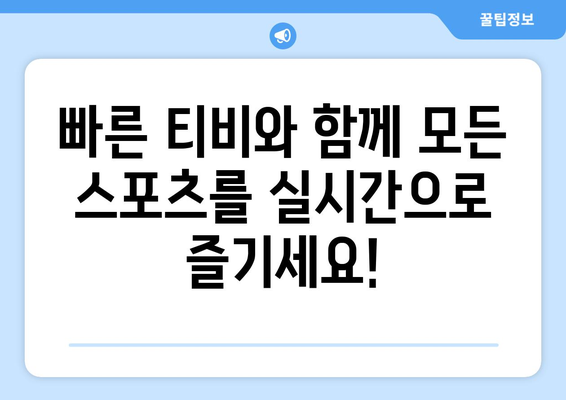 빠른 티비: 모든 스포츠를 한 곳에서 즐기기