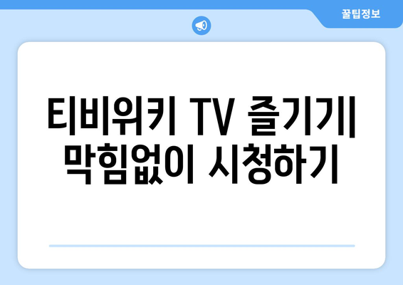 티비위키 TV 우회 사용 방법