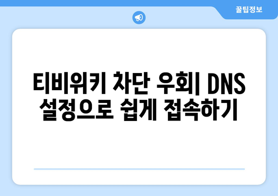 티비위키 주소 우회 접속을 위한 DNS 설정 변경 가이드