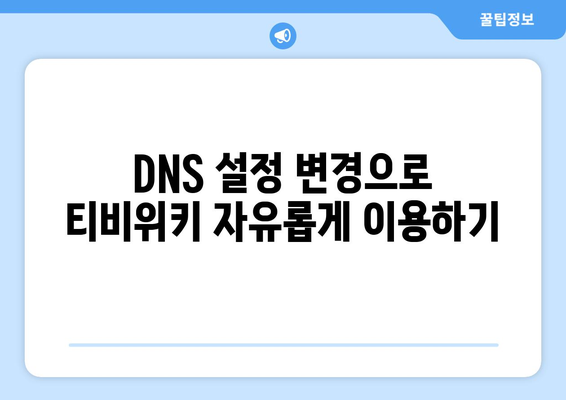 티비위키 주소 우회 접속을 위한 DNS 설정 변경 가이드