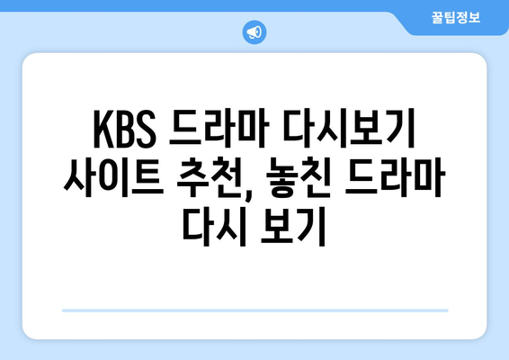 드라마 무료 다시보기 사이트 KBS 다시보기