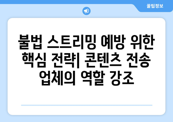 불법 스트리밍 사이트 예방: 10억 콘텐츠전송 업체에 의무 부과