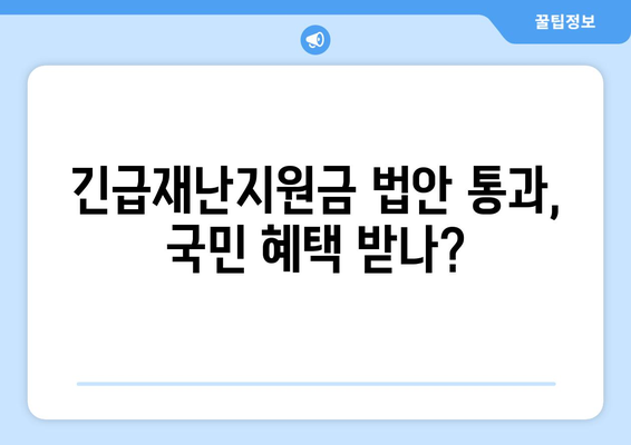 이재명의 25만원 지원금 법안, 국회 통과