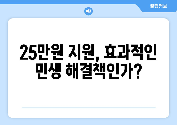 이재명의 25만원 민생 지원금 반대 이유