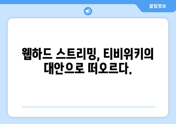 티비위키 대신 웹하드 스트리밍을 위한 가이드