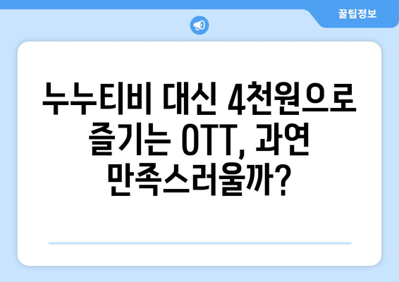 한 달에 4천원으로 누누티비 대체 OTT 이용 후기