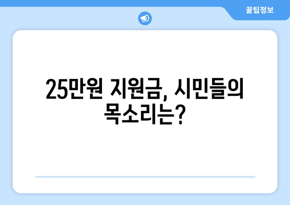 민생 회복 지원금 25만원 지급에 대한 시민 시위