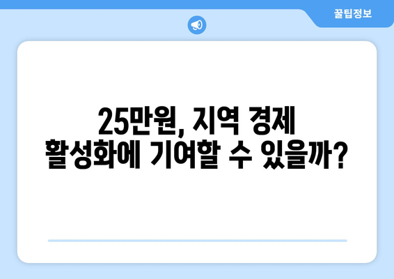 25만원 지원금의 경제적 영향