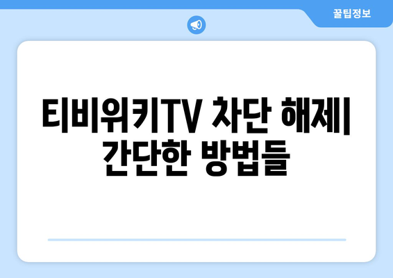 티비위키TV를 우회하는 쉬운 방법