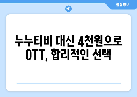 누누티비 대신 4천원에 OTT 구독하는 방법