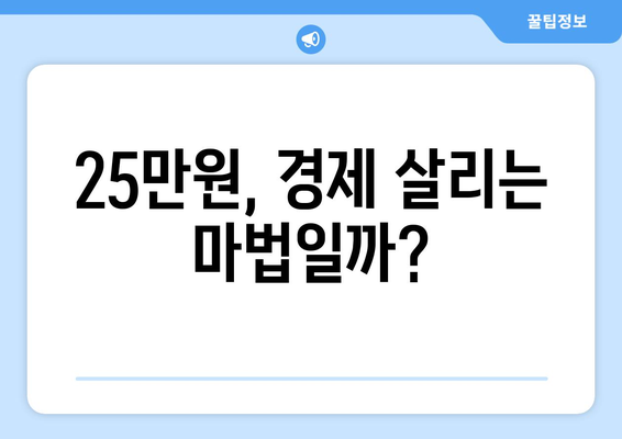 25만원 지원금: 경제적 지원인가, 정치적 수단인가?