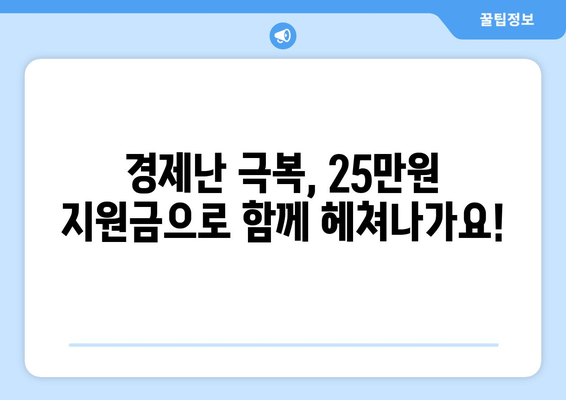 경제 재건을 위한 25만원 지원금: 어려운 여정을 함께 헤치기