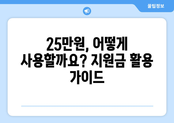 25만원씩 지원! 정부의 민생회복지원금 개요