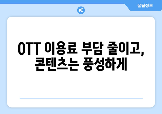 불법 OTT 스트리밍에 대한 대안: 4,000원으로 누리기