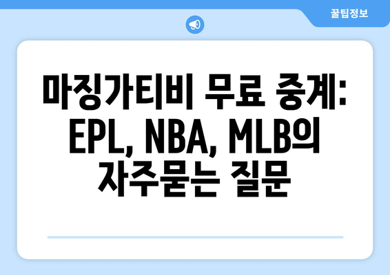 마징가티비 무료 중계: EPL, NBA, MLB