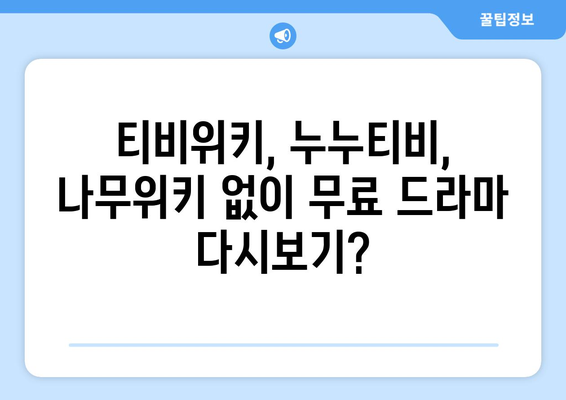 티비위키, 누누티비, 나무위키: 강제 폐쇄 후 무료 다시 보기 방법