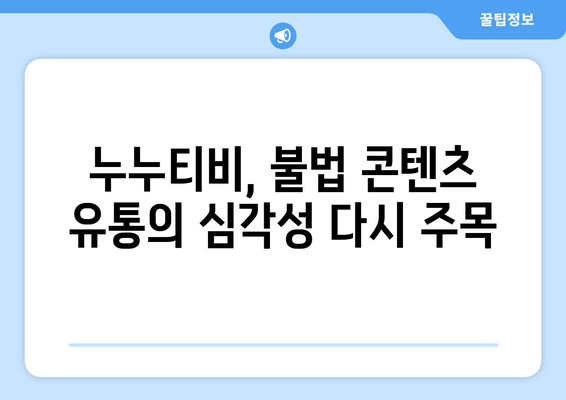 누누티비 재생 방지: 정부의 불법 정보 유통 차단 추진