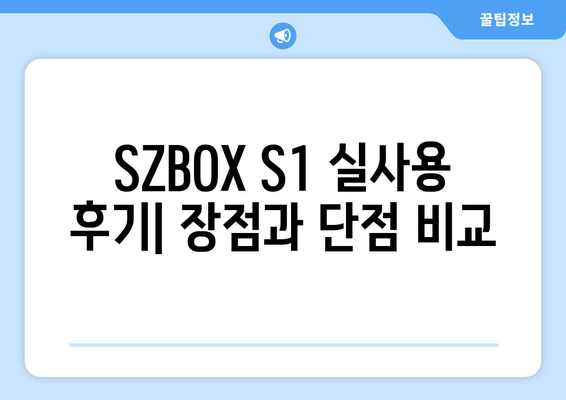 SZBOX S1 구입기 알리직구 N100 알아보기