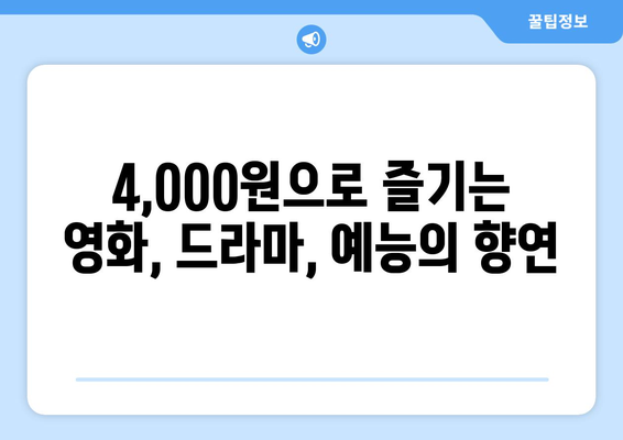 누누티비 대체: 한 달 4,000원으로 OTT 콘텐츠 즐기기