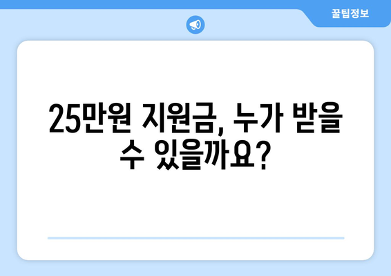 25만원 민생 지원금 신청 방식 및 방법