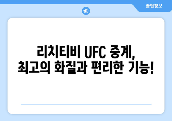 UFC 중계용 리치티비 스포츠 사이트