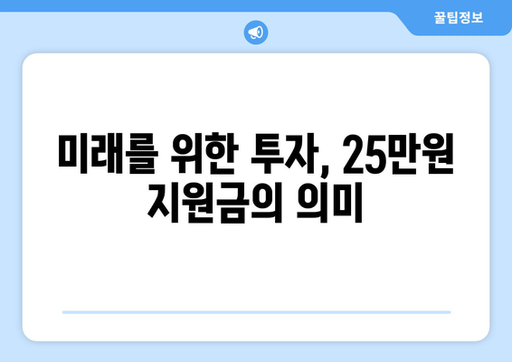 민생 회복을 촉진하는 25만원 지원금: 밝은 미래를 위한 투자