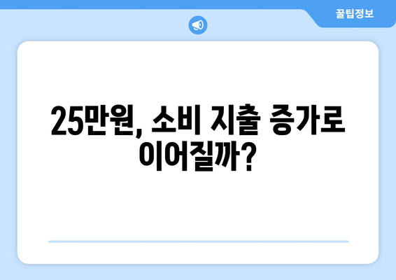 소비 침체 타파를 위한 25만원: 임시 방편인가 지속적인 해결책인가?