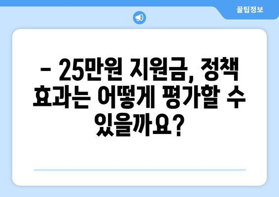 경제 활성화를 위한 25만 원 지원금 분배