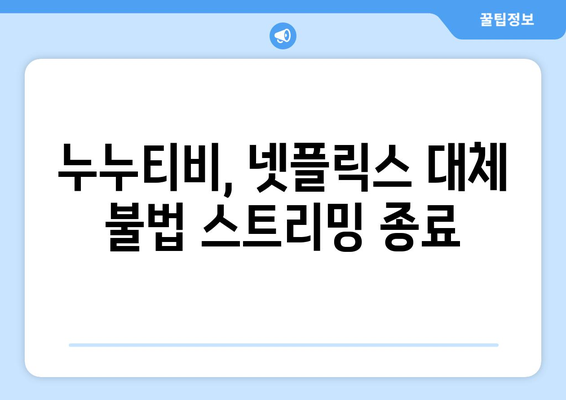 넷플릭스 대체: 불법 스트리밍 사이트 누누티비 종료